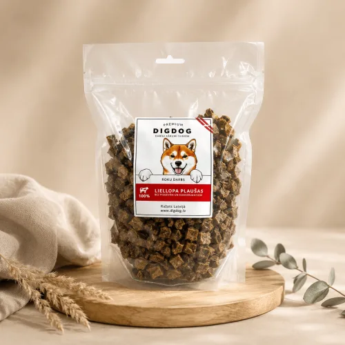 Liellopa plaušas - kubiņi 250g Liellopa plaušas - kubiņi 250g